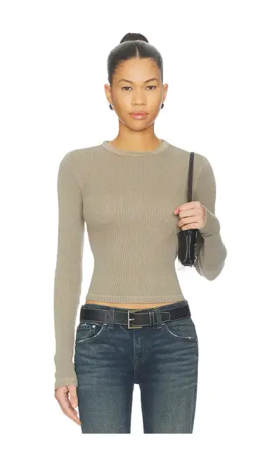 Citizens of Humanity Pillar Waffle Crewneck Top | Thumbnail 2 Citizens of Humanity Pillar Waffle Crewneck Top | Thumbnail 2
