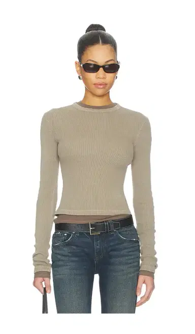 Citizens of Humanity Pillar Waffle Crewneck Top | Thumbnail 1 Citizens of Humanity Pillar Waffle Crewneck Top | Thumbnail 1