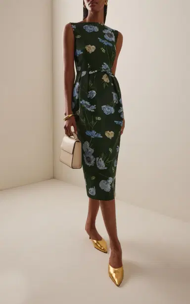 Erdem Floral Faille Cotton-Blend Midi Dress | Thumbnail 3 Erdem Floral Faille Cotton-Blend Midi Dress | Thumbnail 3