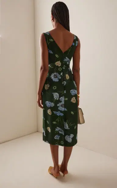 Erdem Floral Faille Cotton-Blend Midi Dress | Thumbnail 4 Erdem Floral Faille Cotton-Blend Midi Dress | Thumbnail 4