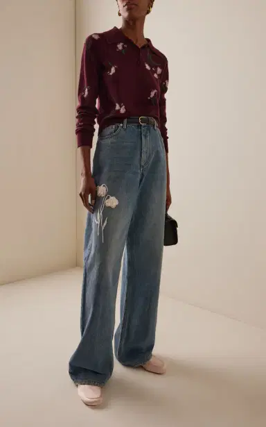 Erdem Merino Floral-Knit Wool-Blend Sweater | Thumbnail 3 Erdem Merino Floral-Knit Wool-Blend Sweater | Thumbnail 3