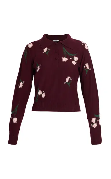 Erdem Merino Floral-Knit Wool-Blend Sweater | Thumbnail 1 Erdem Merino Floral-Knit Wool-Blend Sweater | Thumbnail 1