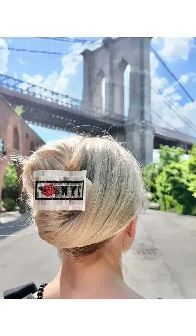Solar Eclipse Hand-Painted NYC Subway Heart Hair Lay Down Claw Hair Clip | Thumbnail 2 Solar Eclipse Hand-Painted NYC Subway Heart Hair Lay Down Claw Hair Clip | Thumbnail 2