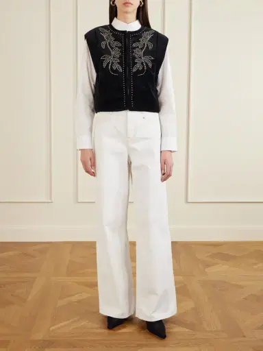 Isabel Marant Poppy Studded Cotton-velvet Vest | Thumbnail 2 Isabel Marant Poppy Studded Cotton-velvet Vest | Thumbnail 2