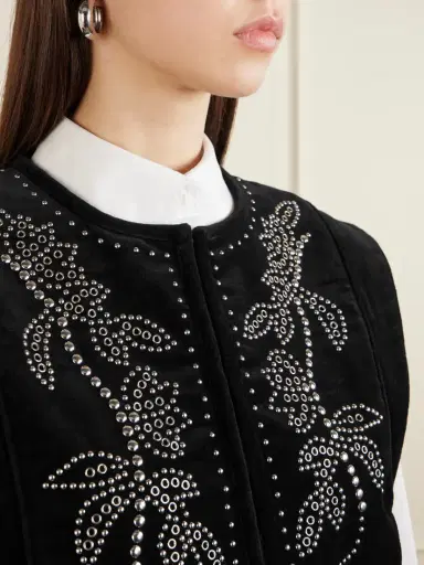 Isabel Marant Poppy Studded Cotton-velvet Vest | Thumbnail 5 Isabel Marant Poppy Studded Cotton-velvet Vest | Thumbnail 5
