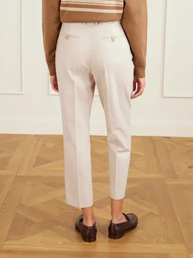 Loro Piana Dermot Cropped Wool And Cashmere-blend Flannel Straight-leg Pants | Thumbnail 4 Loro Piana Dermot Cropped Wool And Cashmere-blend Flannel Straight-leg Pants | Thumbnail 4