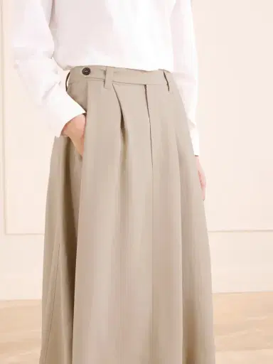 Brunello Cucinelli Embellished Pleated Twill Midi Skirt | Thumbnail 5 Brunello Cucinelli Embellished Pleated Twill Midi Skirt | Thumbnail 5