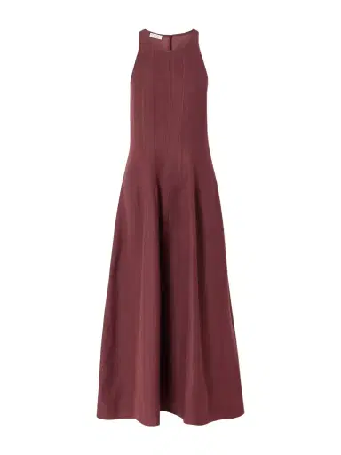 Brunello Cucinelli Paneled Twill Midi Dress | Thumbnail 1 Brunello Cucinelli Paneled Twill Midi Dress | Thumbnail 1