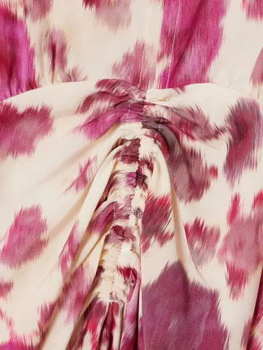 Isabel Marant Albini Gathered Printed Silk-blend Midi Dress | Thumbnail 4 Isabel Marant Albini Gathered Printed Silk-blend Midi Dress | Thumbnail 4