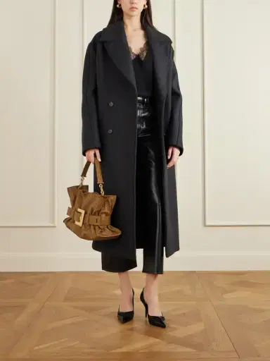 Balmain Anthem Buckled Ostrich-effect Leather Shoulder Bag | Thumbnail 2 Balmain Anthem Buckled Ostrich-effect Leather Shoulder Bag | Thumbnail 2