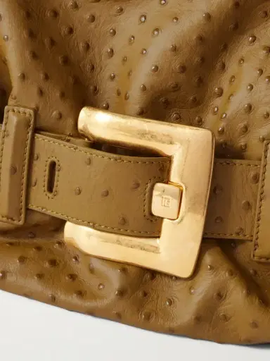 Balmain Anthem Buckled Ostrich-effect Leather Shoulder Bag | Thumbnail 4 Balmain Anthem Buckled Ostrich-effect Leather Shoulder Bag | Thumbnail 4