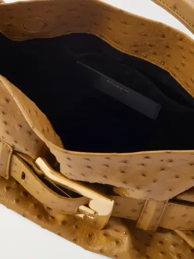 Balmain Anthem Buckled Ostrich-effect Leather Shoulder Bag | Thumbnail 5 Balmain Anthem Buckled Ostrich-effect Leather Shoulder Bag | Thumbnail 5