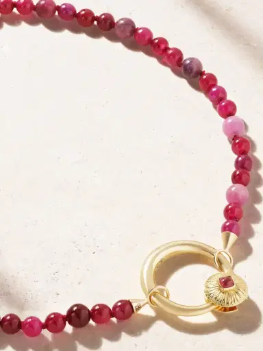Marla Aaron Flower Musgrave Lock 14-karat Gold, Ruby And Spinel Necklace | Thumbnail 1 Marla Aaron Flower Musgrave Lock 14-karat Gold, Ruby And Spinel Necklace | Thumbnail 1