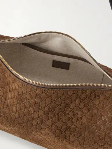 Gucci Horsebit 1955 Leather-trimmed Debossed Suede Shoulder Bag | Thumbnail 6 Gucci Horsebit 1955 Leather-trimmed Debossed Suede Shoulder Bag | Thumbnail 6