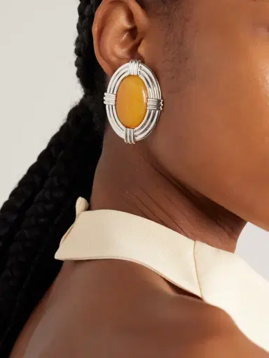 Julietta Hera Rhodium-plated Agate Earrings | Thumbnail 2 Julietta Hera Rhodium-plated Agate Earrings | Thumbnail 2