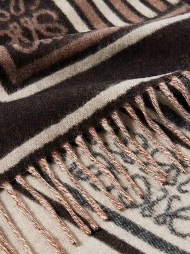 Loewe Fringed Wool And Cashmere-blend Jacquard Scarf | Thumbnail 3 Loewe Fringed Wool And Cashmere-blend Jacquard Scarf | Thumbnail 3