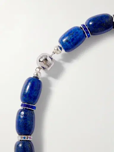 Julietta Donna Rhodium-plated, Lapis Lazuli, Crystal And Enamel Necklace | Thumbnail 3 Julietta Donna Rhodium-plated, Lapis Lazuli, Crystal And Enamel Necklace | Thumbnail 3