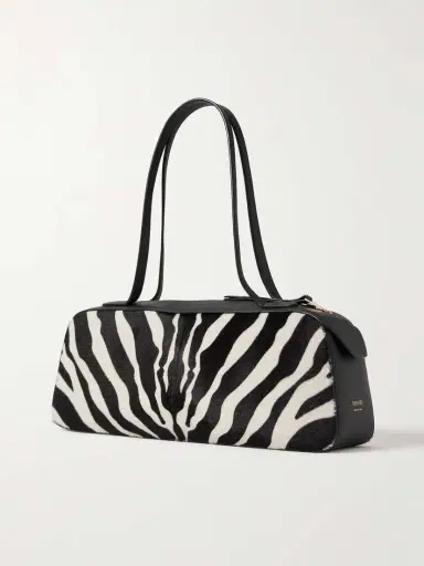 Khaite Simona Leather-trimmed Zebra-print Calf Hair Shoulder Bag | Thumbnail 3 Khaite Simona Leather-trimmed Zebra-print Calf Hair Shoulder Bag | Thumbnail 3