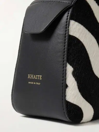 Khaite Simona Leather-trimmed Zebra-print Calf Hair Shoulder Bag | Thumbnail 4 Khaite Simona Leather-trimmed Zebra-print Calf Hair Shoulder Bag | Thumbnail 4