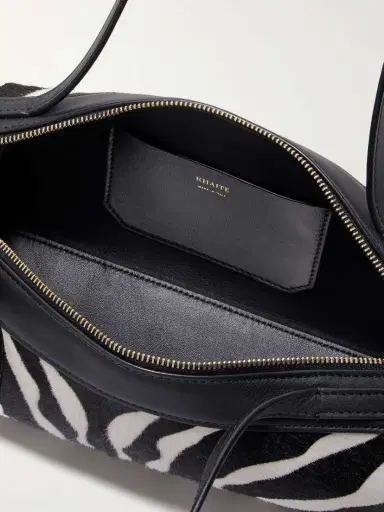 Khaite Simona Leather-trimmed Zebra-print Calf Hair Shoulder Bag | Thumbnail 5 Khaite Simona Leather-trimmed Zebra-print Calf Hair Shoulder Bag | Thumbnail 5