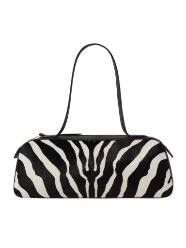Khaite Simona Leather-trimmed Zebra-print Calf Hair Shoulder Bag | Thumbnail 1 Khaite Simona Leather-trimmed Zebra-print Calf Hair Shoulder Bag | Thumbnail 1