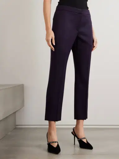 McQueen Cropped Grain De Poudre Wool Tapered Pants | Thumbnail 3 McQueen Cropped Grain De Poudre Wool Tapered Pants | Thumbnail 3