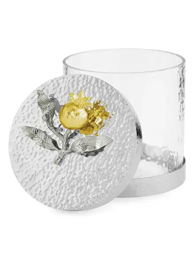 Michael Aram Extra Small Pomegranate Silver & Gold Canister - Grey Yellow | Thumbnail 2 Michael Aram Extra Small Pomegranate Silver & Gold Canister - Grey Yellow | Thumbnail 2