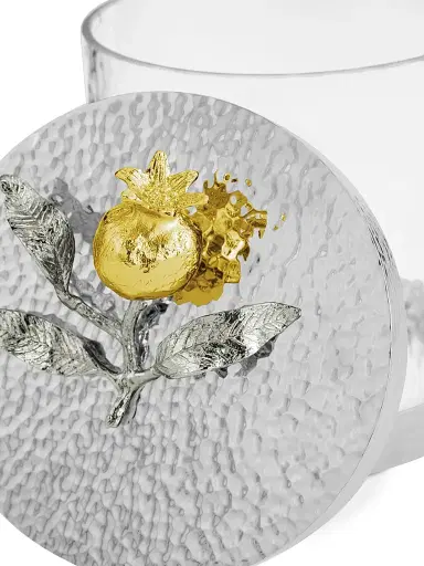 Michael Aram Extra Small Pomegranate Silver & Gold Canister - Grey Yellow | Thumbnail 3 Michael Aram Extra Small Pomegranate Silver & Gold Canister - Grey Yellow | Thumbnail 3