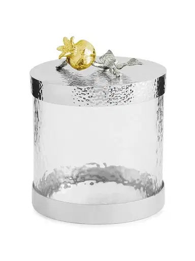 Michael Aram Extra Small Pomegranate Silver & Gold Canister - Grey Yellow | Thumbnail 1 Michael Aram Extra Small Pomegranate Silver & Gold Canister - Grey Yellow | Thumbnail 1