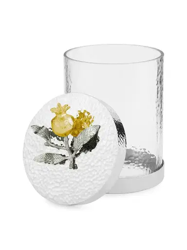 Michael Aram Small Pomegranate Silver & Gold Canister - Grey Yellow | Thumbnail 2 Michael Aram Small Pomegranate Silver & Gold Canister - Grey Yellow | Thumbnail 2