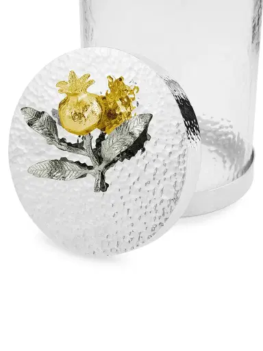 Michael Aram Small Pomegranate Silver & Gold Canister - Grey Yellow | Thumbnail 3 Michael Aram Small Pomegranate Silver & Gold Canister - Grey Yellow | Thumbnail 3