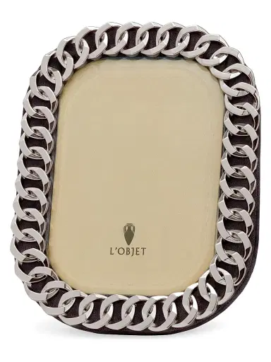 L'Objet Cuban Link Platinum Picture Frame - Silver 4 x 6 | Thumbnail 1 L'Objet Cuban Link Platinum Picture Frame - Silver 4 x 6 | Thumbnail 1
