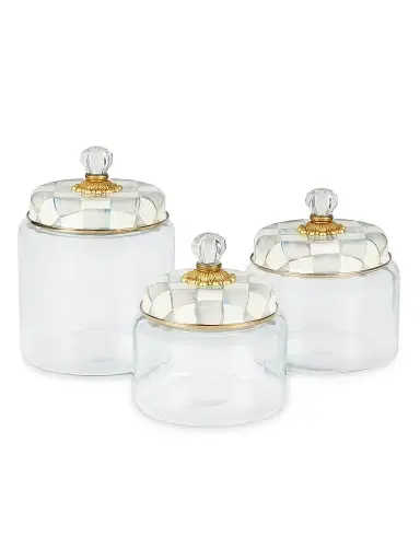 MacKenzie-Childs Sterling Check Large Kitchen Canister | Thumbnail 2 MacKenzie-Childs Sterling Check Large Kitchen Canister | Thumbnail 2
