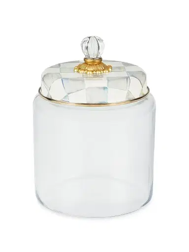 MacKenzie-Childs Sterling Check Large Kitchen Canister | Thumbnail 1 MacKenzie-Childs Sterling Check Large Kitchen Canister | Thumbnail 1