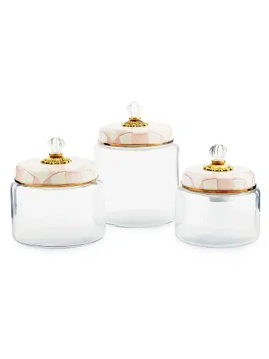 MacKenzie-Childs Small Rosy Check Glass Kitchen Canister | Thumbnail 2 MacKenzie-Childs Small Rosy Check Glass Kitchen Canister | Thumbnail 2