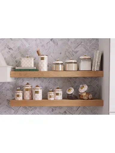 MacKenzie-Childs Small Rosy Check Glass Kitchen Canister | Thumbnail 4 MacKenzie-Childs Small Rosy Check Glass Kitchen Canister | Thumbnail 4