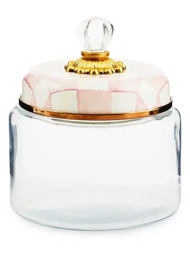 MacKenzie-Childs Small Rosy Check Glass Kitchen Canister | Thumbnail 1 MacKenzie-Childs Small Rosy Check Glass Kitchen Canister | Thumbnail 1