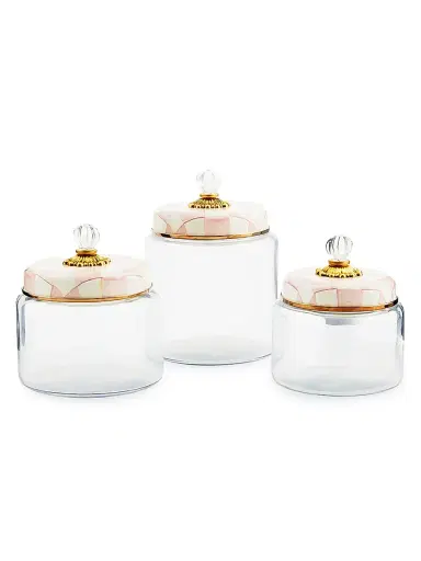 MacKenzie-Childs Medium Rosy Check Glass Kitchen Canister | Thumbnail 2 MacKenzie-Childs Medium Rosy Check Glass Kitchen Canister | Thumbnail 2