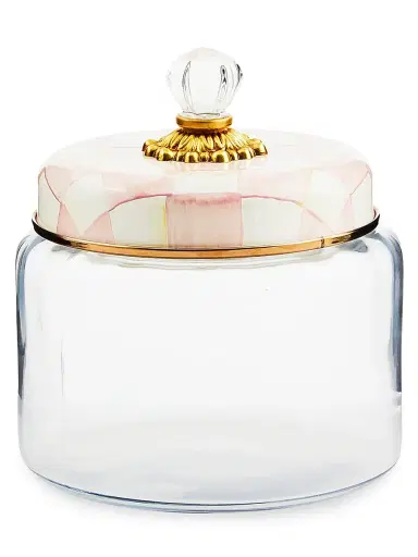 MacKenzie-Childs Medium Rosy Check Glass Kitchen Canister | Thumbnail 1 MacKenzie-Childs Medium Rosy Check Glass Kitchen Canister | Thumbnail 1