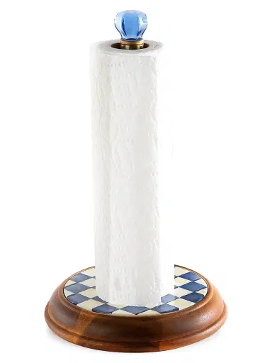 MacKenzie-Childs Royal Check Wood Paper Towel Holder | Thumbnail 2 MacKenzie-Childs Royal Check Wood Paper Towel Holder | Thumbnail 2