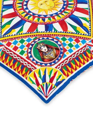 Dolce & Gabbana Carretto Canvas Cushion - Red | Thumbnail 3 Dolce & Gabbana Carretto Canvas Cushion - Red | Thumbnail 3