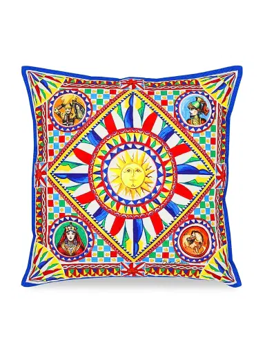 Dolce & Gabbana Carretto Canvas Cushion - Red | Thumbnail 1 Dolce & Gabbana Carretto Canvas Cushion - Red | Thumbnail 1