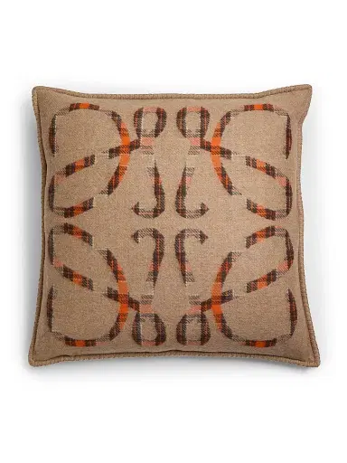 Loewe Anagram Wool-Cashmere Cushion - Beige Orange | Thumbnail 1 Loewe Anagram Wool-Cashmere Cushion - Beige Orange | Thumbnail 1