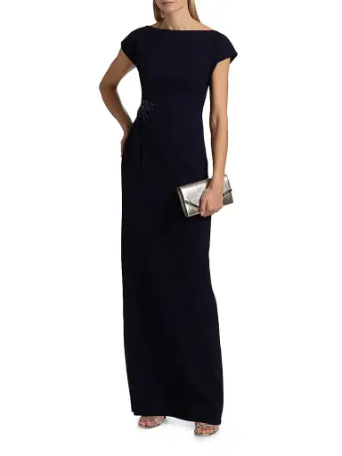 Sachin & Babi Women's Kelly Embellished Stretch-Crepe Column Gown - Midnight | Thumbnail 3 Sachin & Babi Women's Kelly Embellished Stretch-Crepe Column Gown - Midnight | Thumbnail 3