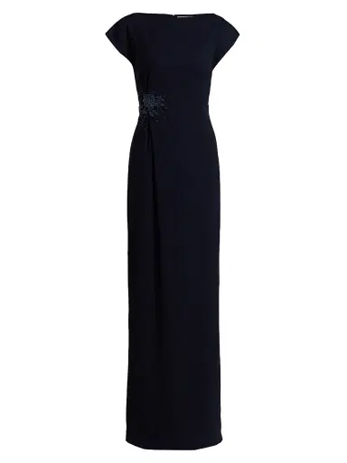Sachin & Babi Women's Kelly Embellished Stretch-Crepe Column Gown - Midnight | Thumbnail 1 Sachin & Babi Women's Kelly Embellished Stretch-Crepe Column Gown - Midnight | Thumbnail 1