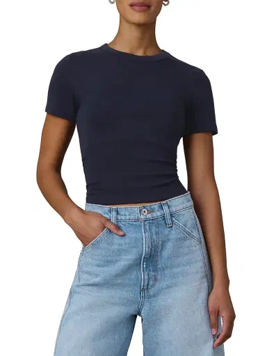 Joe's Jeans Women's The Baby Cotton-Blend T-Shirt - French Navy | Thumbnail 3 Joe's Jeans Women's The Baby Cotton-Blend T-Shirt - French Navy | Thumbnail 3