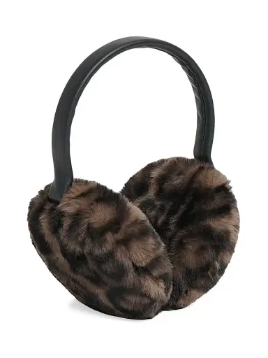 Apparis Women's Esme Faux-Fur Earmuffs - Dark Leopard | Thumbnail 1 Apparis Women's Esme Faux-Fur Earmuffs - Dark Leopard | Thumbnail 1