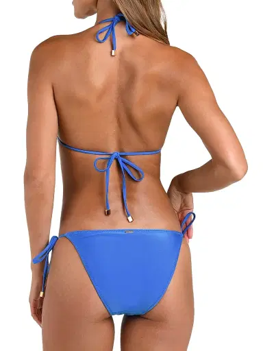 L'Agence Women's Shimmer Solids Kristin Shimmer Triangle Bikini Top - Capri Blue | Thumbnail 4 L'Agence Women's Shimmer Solids Kristin Shimmer Triangle Bikini Top - Capri Blue | Thumbnail 4