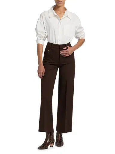 Frame Women's Slim Palazzo Pleated Trousers - Americano - Size 12 | Thumbnail 2 Frame Women's Slim Palazzo Pleated Trousers - Americano - Size 12 | Thumbnail 2