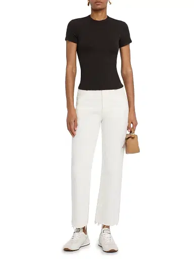 Frame Women's The Rib Baby Stretch Tee | Thumbnail 2 Frame Women's The Rib Baby Stretch Tee | Thumbnail 2